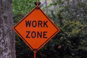 rhombus,orange,work,zone,sign.